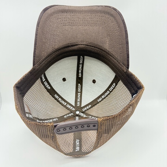Runs Deep Tactical Coyote Tan Camo Trucker Cap with American - Picture 7 of 7